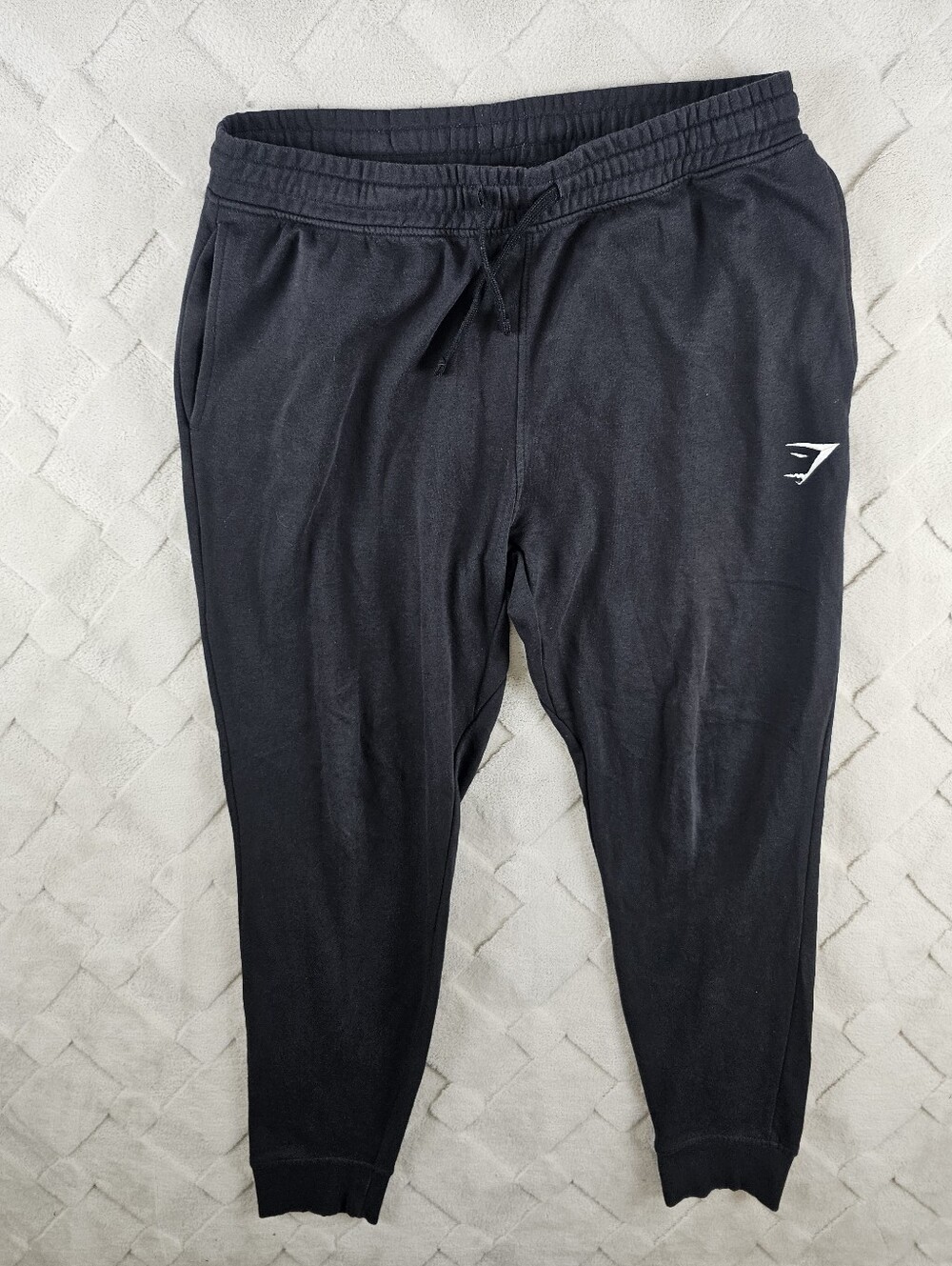 Gymshark Crest Jogger Mens Large Black Gym Yoga Run Wear